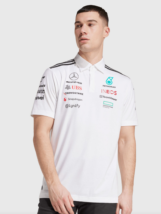 MERCEDES F1 2025 POLO WHITE