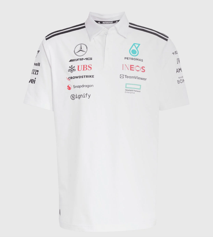 MERCEDES F1 2025 POLO WHITE