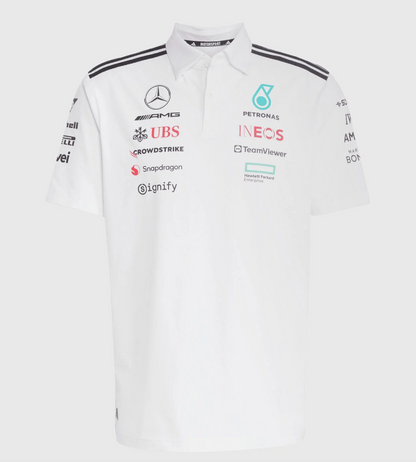 MERCEDES F1 2025 POLO WHITE