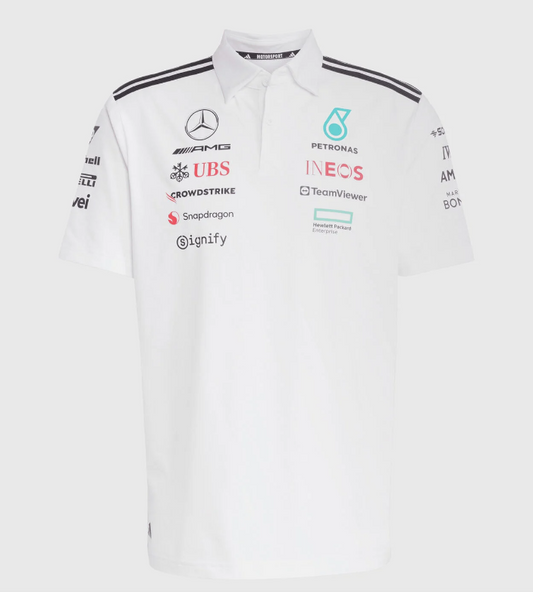 MERCEDES F1 2025 POLO WHITE