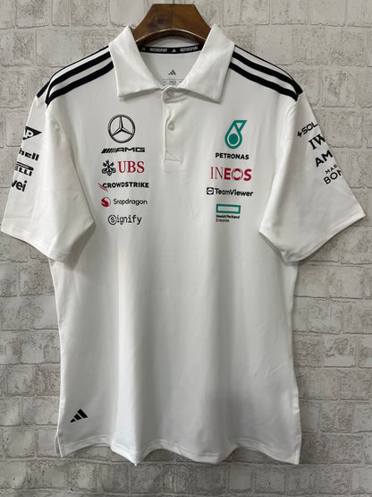 MERCEDES F1 2025 POLO WHITE